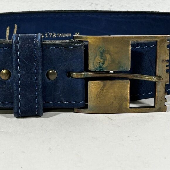 Vintage Vera Belt Size Medium Navy Blue Bronze Accents Statement Women\'s main image 8